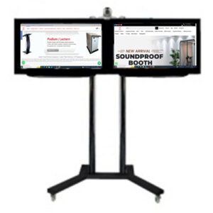Dual Display VC TV Trolley for 32″-55″-VCT-9