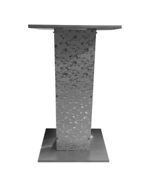 Black & Silver Wooden Podium Stand with Two Shelves (SP-552)