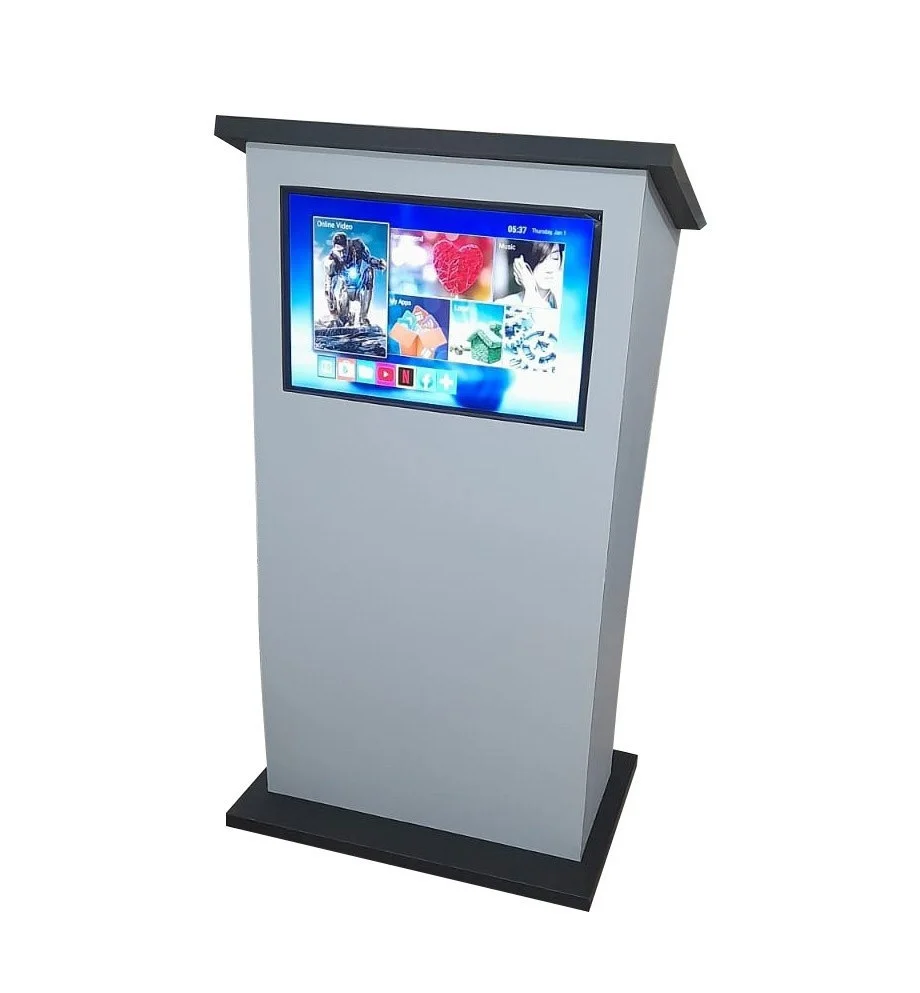 Premium Wooden Podium Stand with Display Screen & Android Box