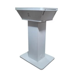 Stylish White Digital Wooden Podium