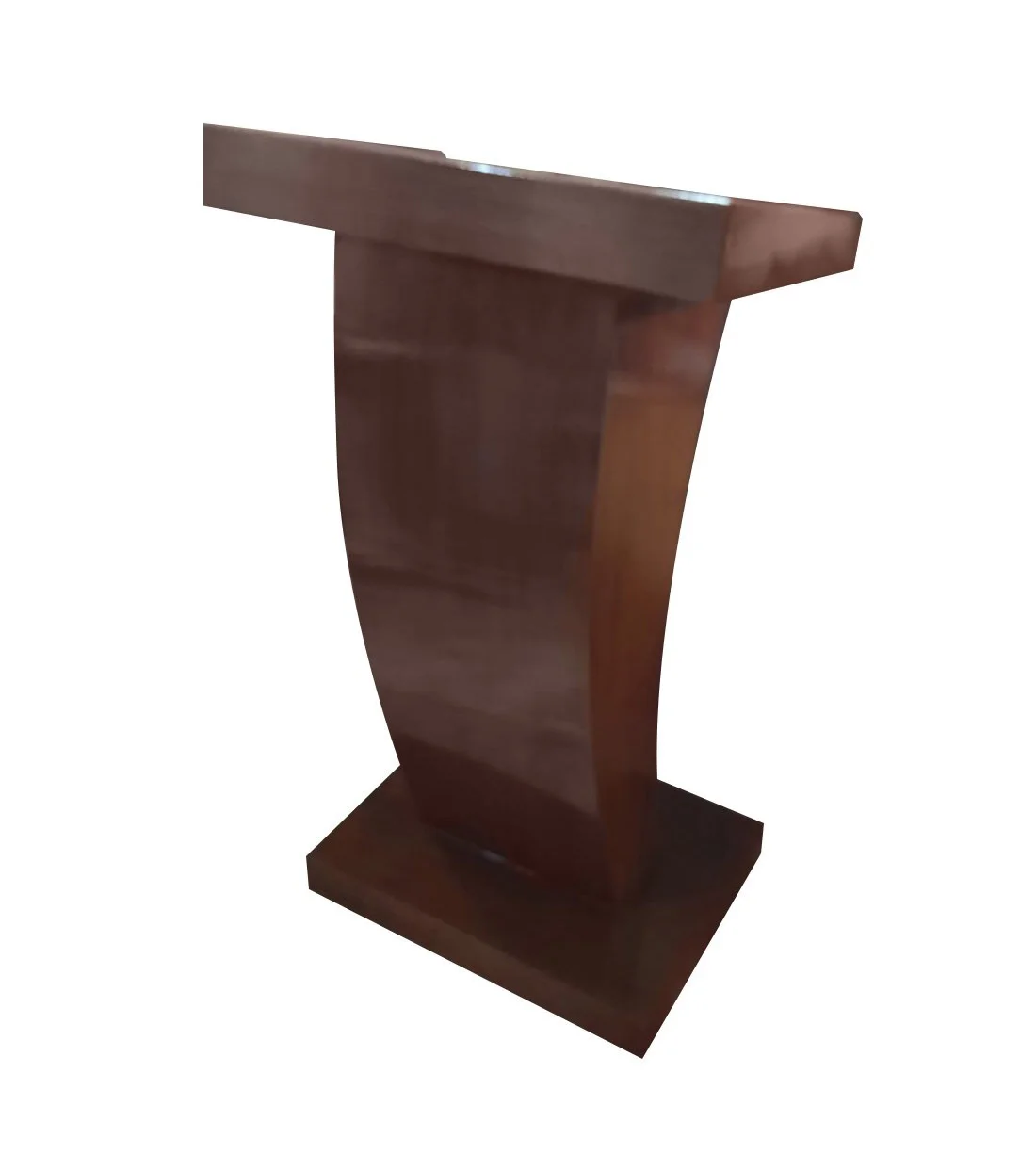Teak Wooden Podium Stand with Two Shelves for Storage