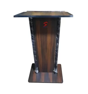 Wooden Podium Stand with Stainless Steel Pipe