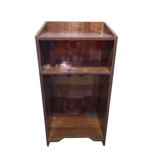 Wooden Podium Stand with 2 Shelves for Storage