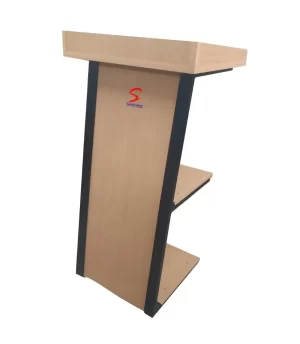 Wooden Podium Stand with 3 Shelves for Storage (SP-673A)