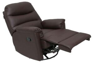 Single Seater Wave Recliner Chair – Swivel Glider Brown