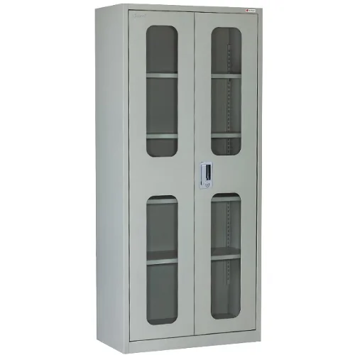 White metal filing cabinet with three drawers