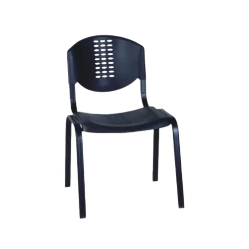 DSR193 Plastic cafeteria chair with black metal legs