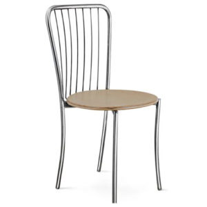 DSR199 – Modern Metal Dining Chair with Wooden Seat – Stylish & Durable