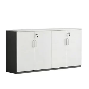 Wooden office storage cabinet with 4 lockable doors for files and documents