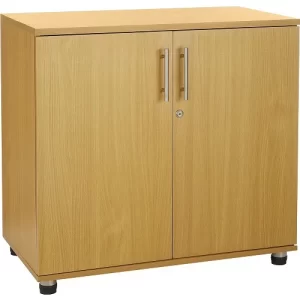 Compact wooden office storage cabinet with 2 lockable doors for files and documents